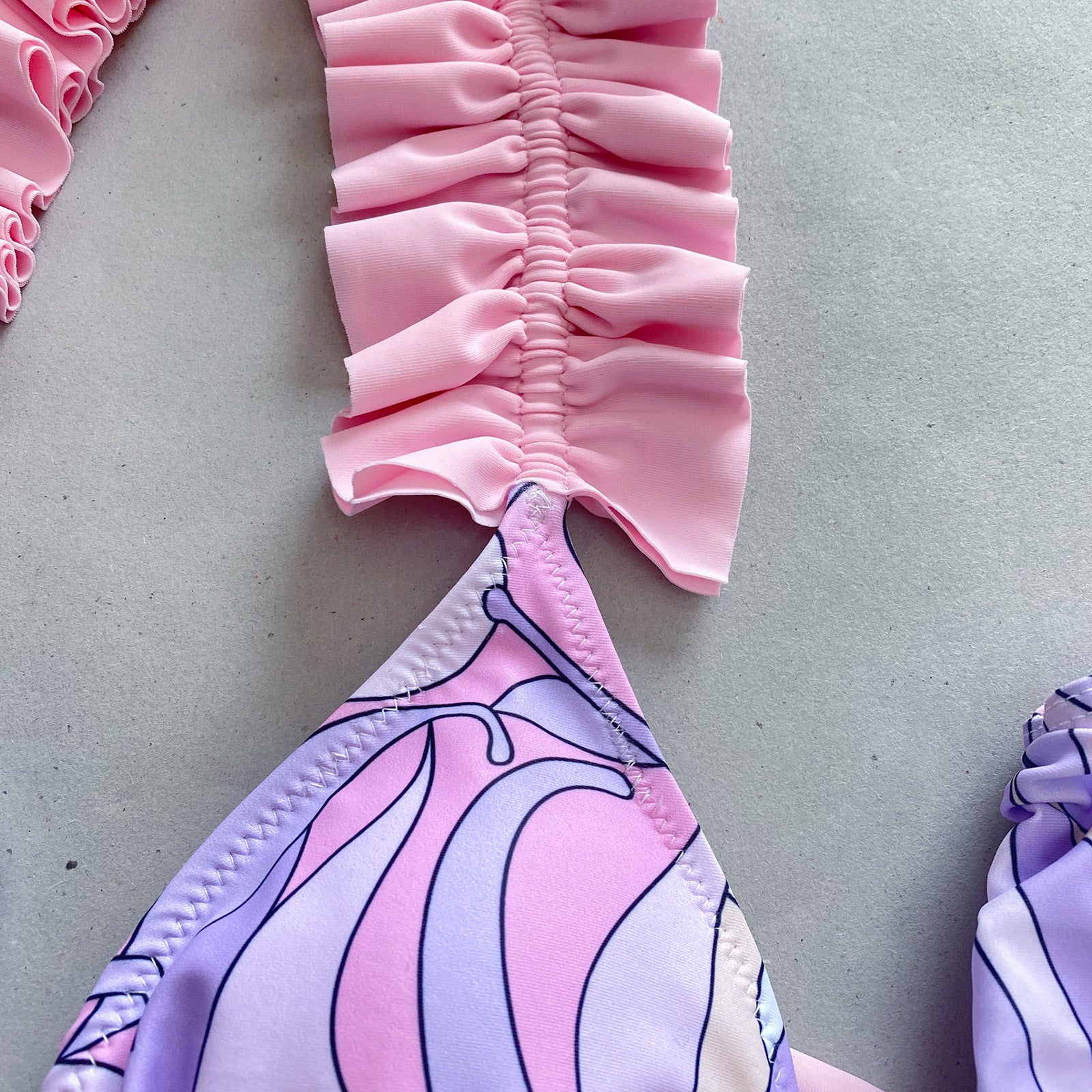 Bikini mit Plissee und geteiltem Badeanzug für Damen