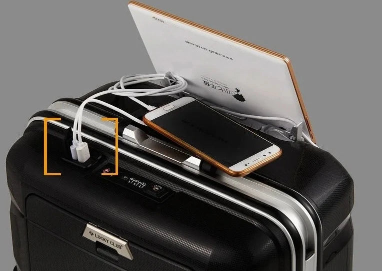 Multifunctional Elegant USB Charging Business Suitcase