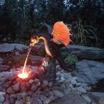 Majestic Fire-Breathing Dragon Fountain Sculpture