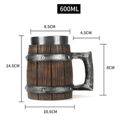 3D Viking-Style Wooden Mug