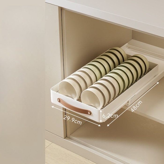 Stainless Steel Pull-Out Storage Kitchen Organizer Tray