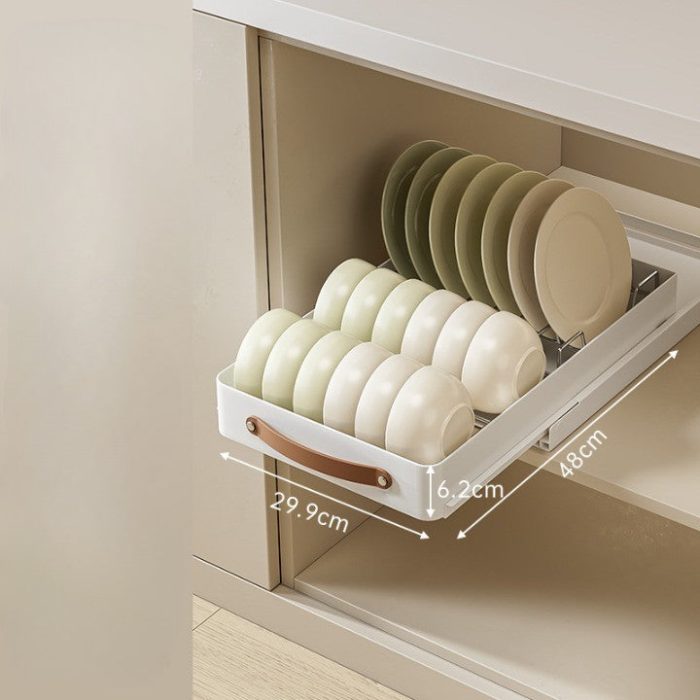 Stainless Steel Pull-Out Storage Kitchen Organizer Tray