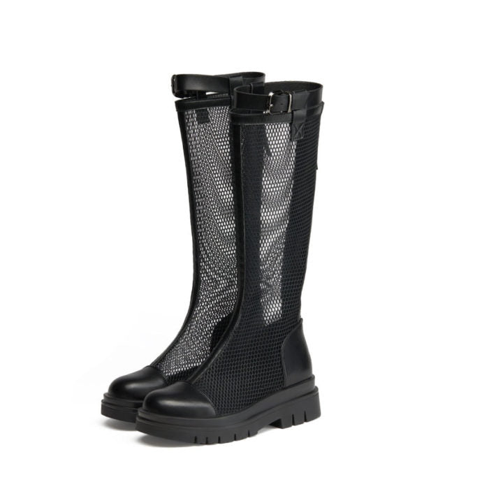 Hollow Out Mesh Thick Casual Women Boots