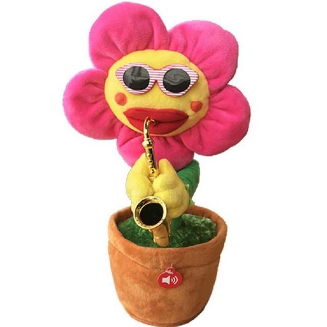 Dancing Plush Saxophone Flower Plant Toy